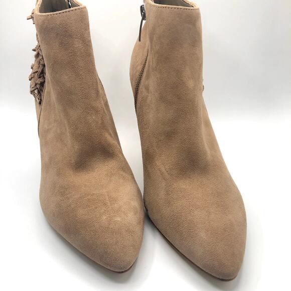 Marc Fisher Tan Suede Heel Ankle Booties 7.5 - Picture 3 of 9